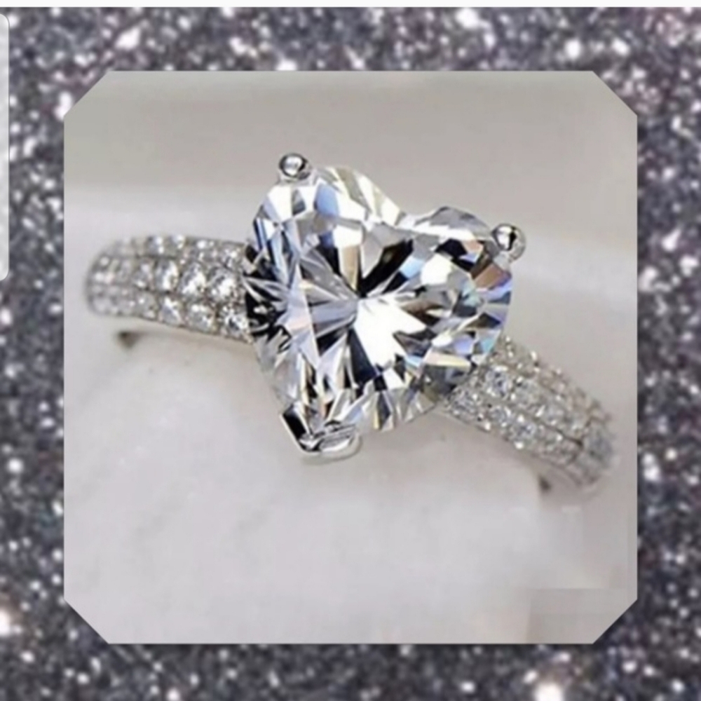 Heart Shape Elegant 925 sterling silver  ring